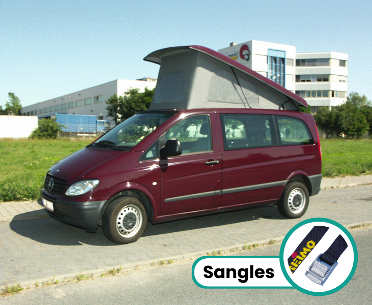 Toit relevable superplat - empattement court (4748mm) - ouverture avant - fermetures à sangles pour Mercedes Benz Vito et Viano à partir de 2004 et modèle à partir de 2015