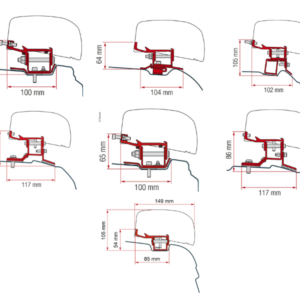 Adaptateurs pour store banne Fiamma F40van pour Volkswagen / Ford / Citroën / Peugeot / Toyota / Mercedes / Renault