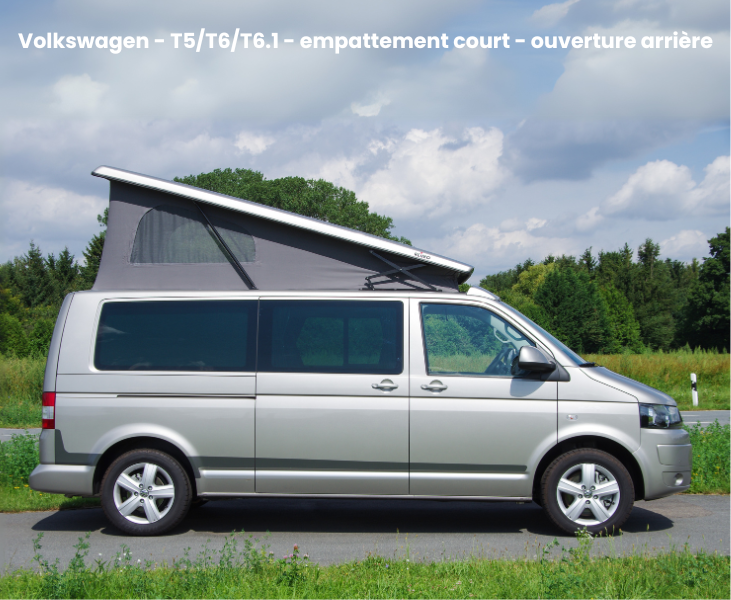 Toit relevable Easyfit pour Volkswagen T5/T6/T6.1 – empattement court – relevable arrière