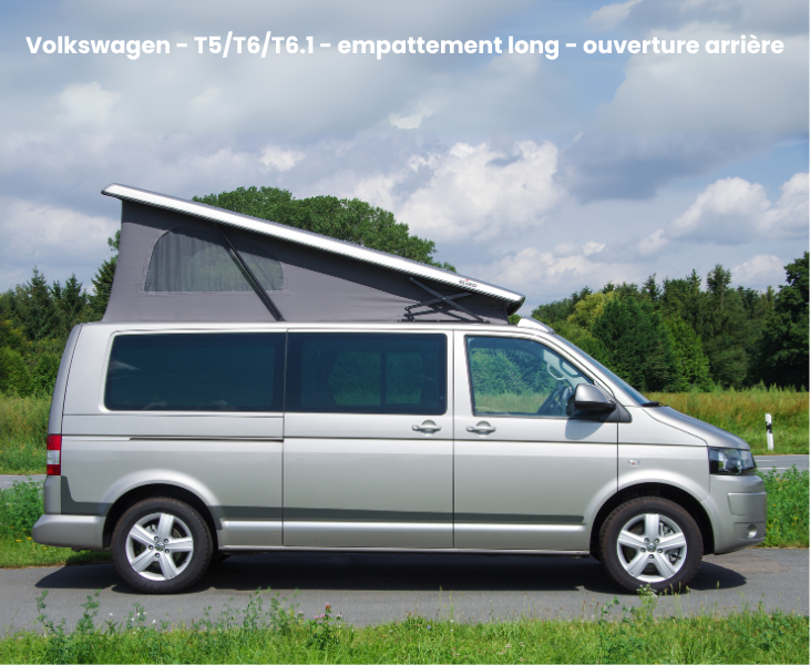 Toit relevable Easyfit pour Volkswagen T5/T6/T6.1 – empattement long – relevable arrière avec déport de climatisation arrière